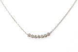Dainty Bezel Set Diamond Necklace - 14k White Gold - 0.15ctw