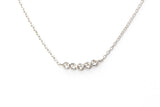 Dainty Bezel Set Diamond Necklace - 14k White Gold - 0.12ctw