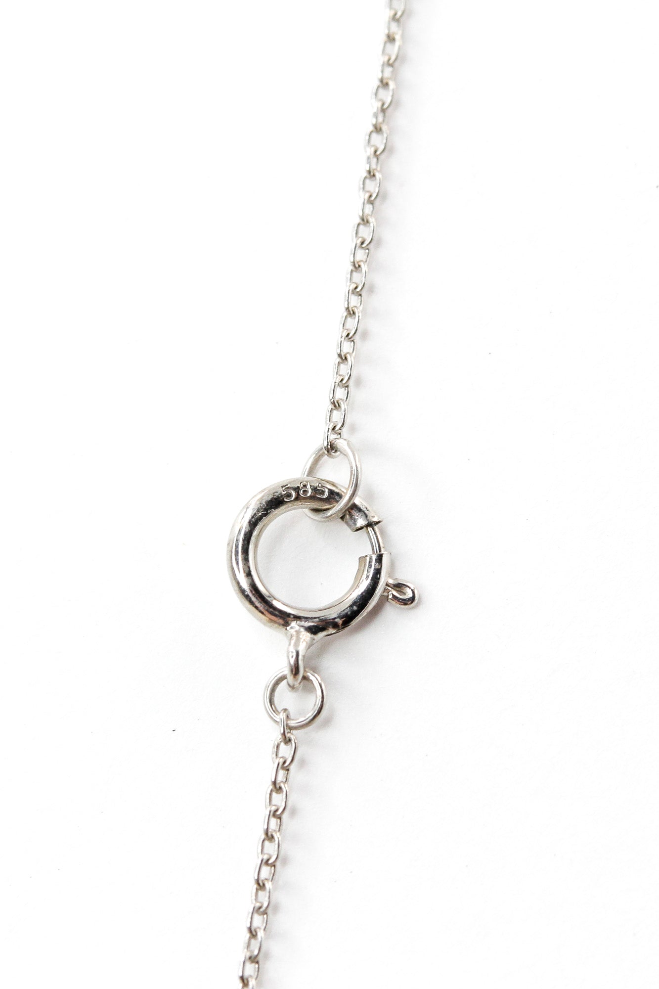 Dainty Bezel Set Diamond Necklace - 14k White Gold - 0.12ctw