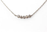 Dainty Bezel Set Diamond Necklace - 14k White Gold - 0.12ctw