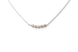 Dainty Bezel Set Diamond Necklace - 14k White Gold - 0.12ctw