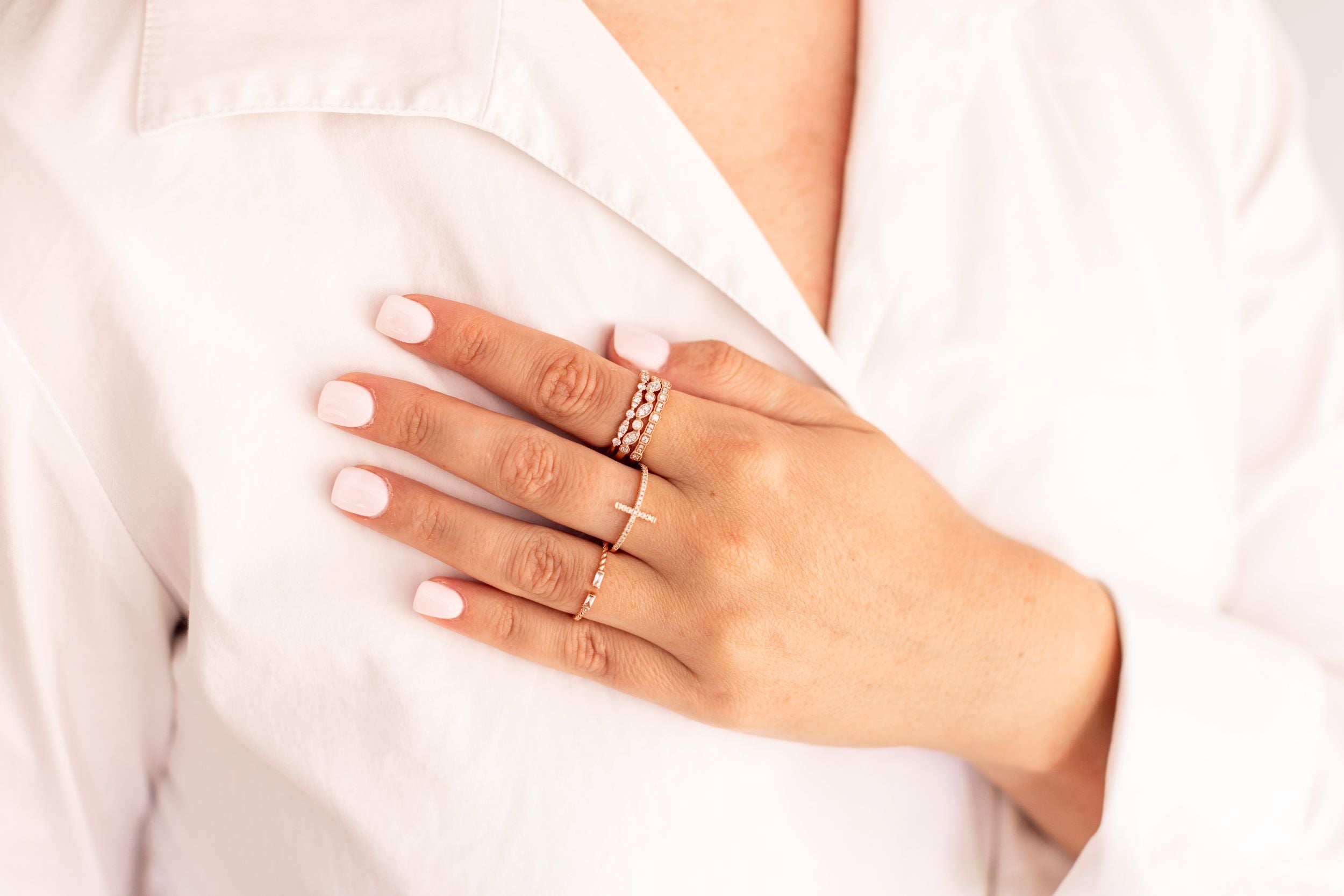 Dainty Diamond Band Ring - 14k Rose Gold - 0.25ctw