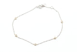 Dainty Diamond Bezel Bracelet - 14k Two Tone Gold - 0.11ctw