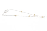 Dainty Diamond Bezel Bracelet - 14k Two Tone Gold - 0.11ctw