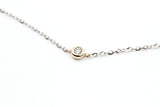 Dainty Diamond Bezel Bracelet - 14k Two Tone Gold - 0.11ctw