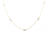 Dainty Diamond Bezel Set Station Necklace - 14k White Gold - 0.27ctw