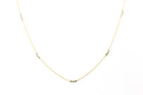 Dainty Diamond Bezel Set Station Necklace - 14k White Gold - 0.27ctw