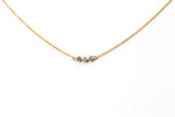 Dainty Diamond Bezel Set Station Necklace - 14k White Gold - 0.27ctw