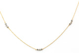 Dainty Diamond Bezel Set Station Necklace - 14k White Gold - 0.27ctw