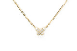 Dainty Diamond Butterfly Necklace - 14k Yellow Gold - 0.06ctw