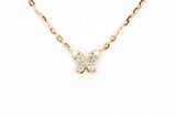 Dainty Diamond Butterfly Necklace - 14k Yellow Gold - 0.06ctw