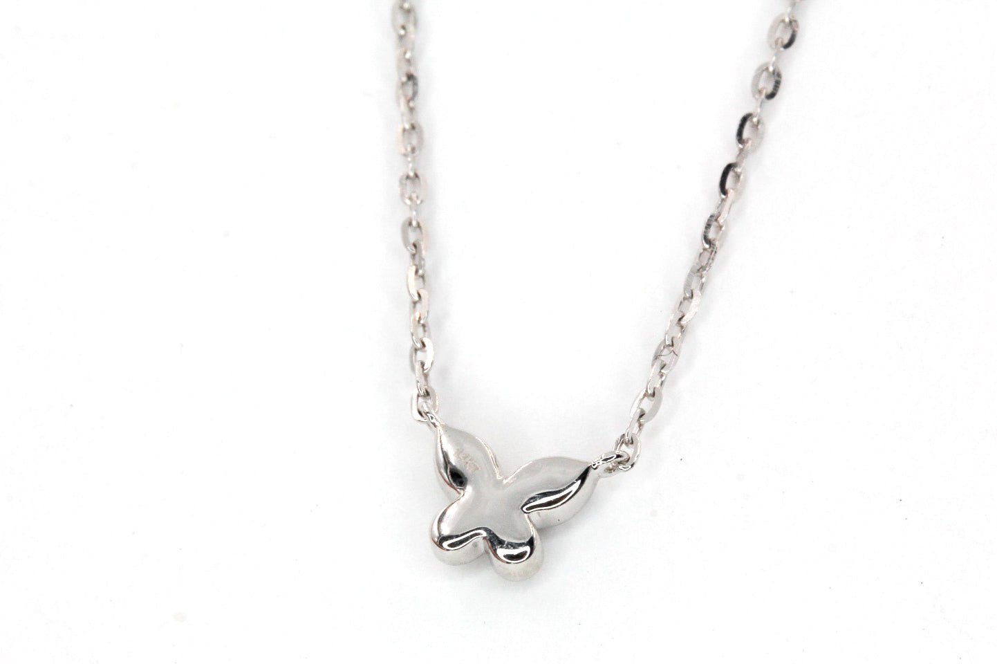 Dainty Diamond Butterfly Necklace - 14k White Gold - 0.06ctw