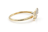 Dainty Diamond Butterfly Ring - 10k Yellow Gold - 0.10ctw