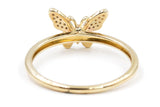 Dainty Diamond Butterfly Ring - 10k Yellow Gold - 0.10ctw