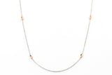 Dainty Diamond Chain - 14k White Gold and Yellow Gold - 0.02ctw