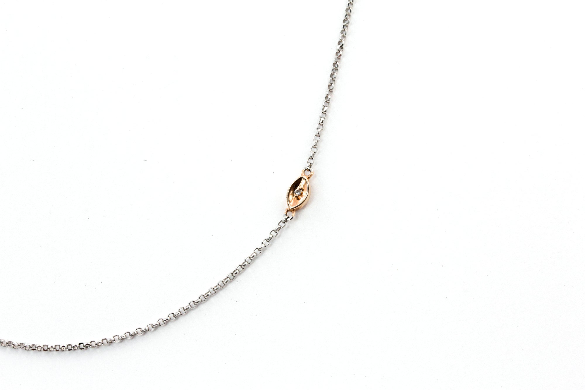 Dainty Diamond Chain - 14k White Gold and Yellow Gold - 0.02ctw