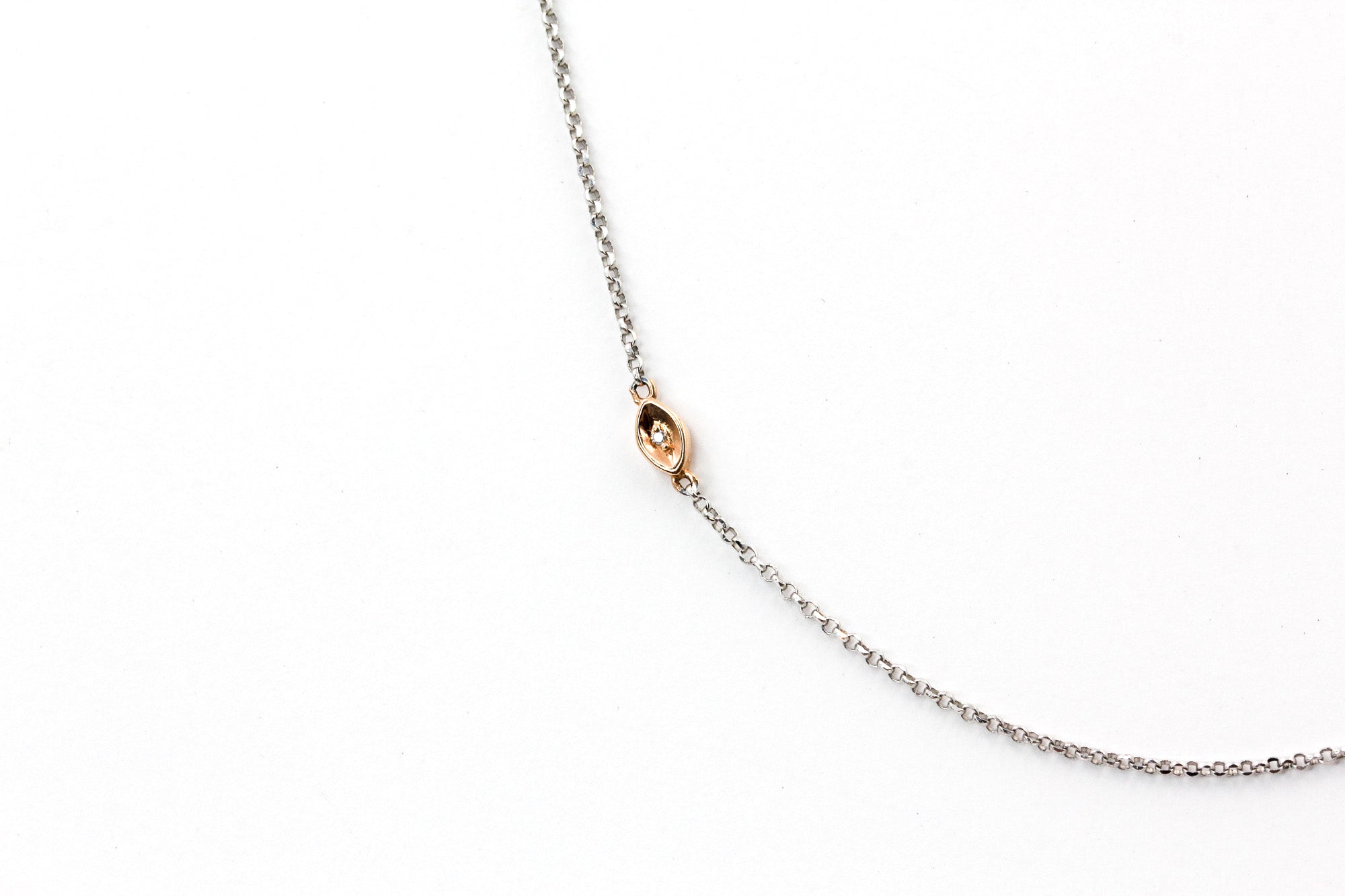 Dainty Diamond Chain - 14k White Gold and Yellow Gold - 0.02ctw