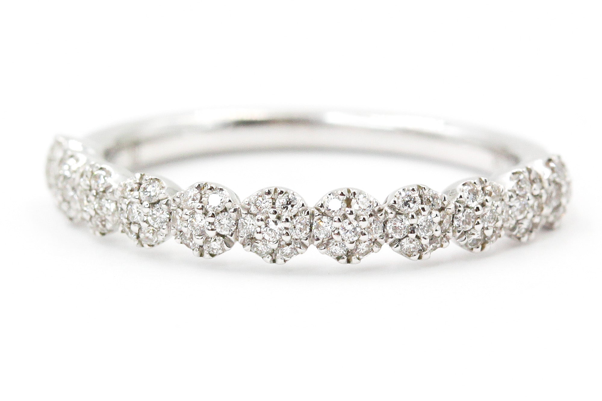 Dainty Diamond Cluster Ring - 14k White Gold - 0.25ctw