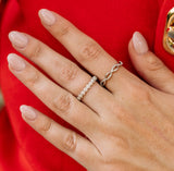 Dainty Diamond Cluster Ring - 14k White Gold - 0.25ctw