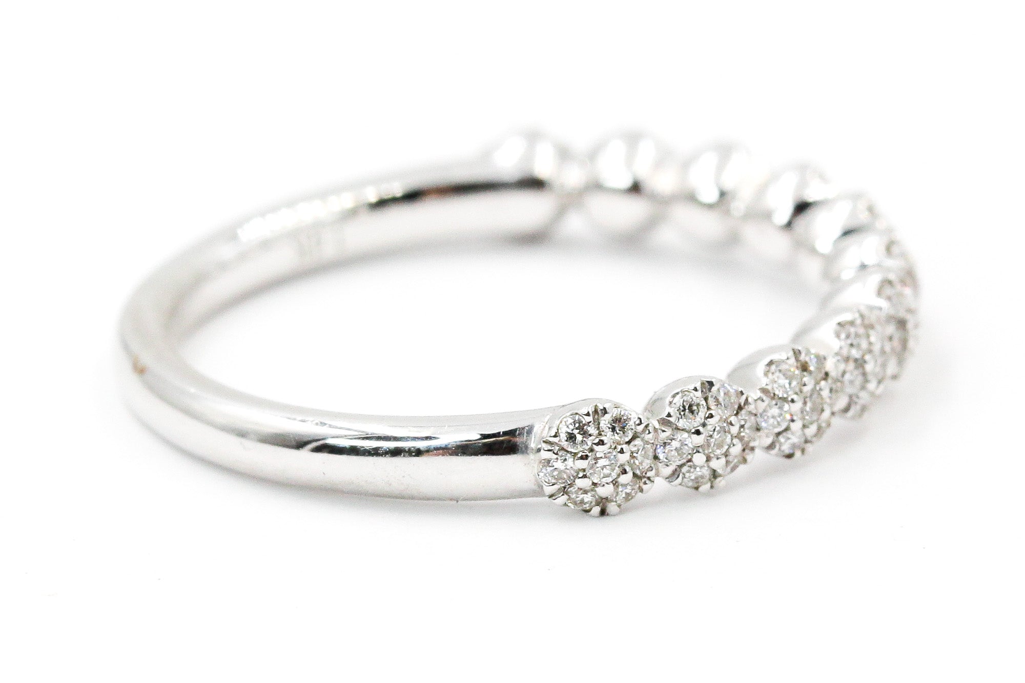 Dainty Diamond Cluster Ring - 14k White Gold - 0.25ctw
