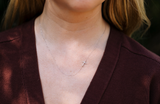 Dainty Diamond Cross Necklace - 14k White Gold - 0.04ctw