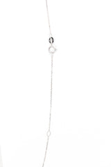 Dainty Diamond Cross Necklace - 14k White Gold - 0.04ctw