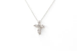 Dainty Diamond Cross Pendant Necklace - 14k White Gold - 0.20ctw