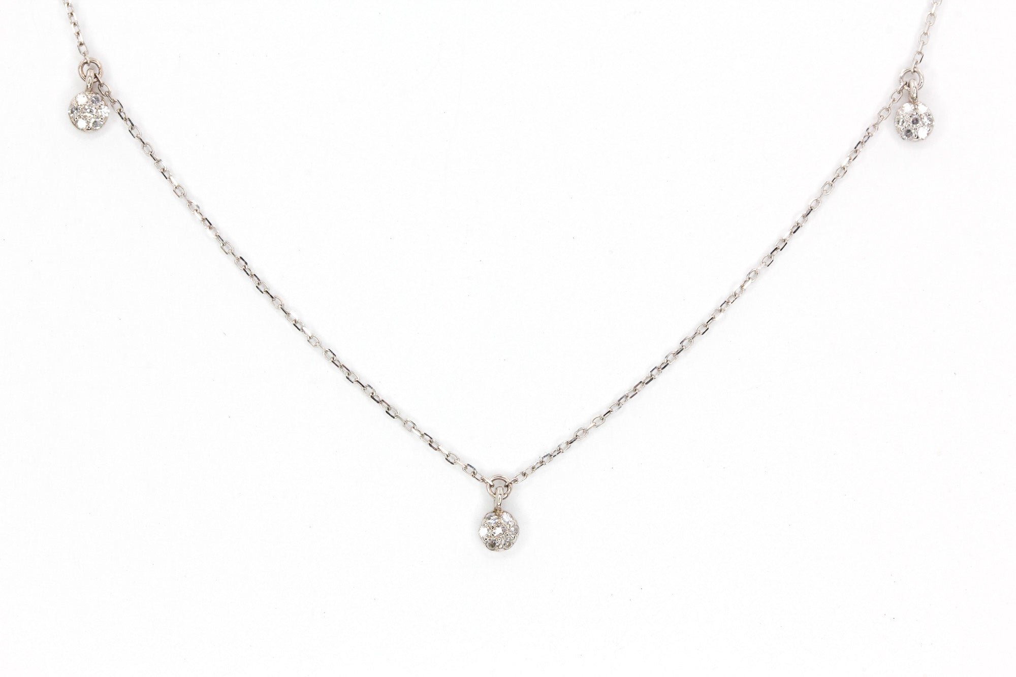 Dainty Diamond Drop Necklace - 14k White Gold - 0.07ctw