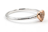 Dainty Diamond Heart Cluster Ring - 14k Two Tone Gold - 0.10ctw