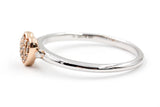 Dainty Diamond Heart Cluster Ring - 14k Two Tone Gold - 0.10ctw