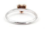 Dainty Diamond Heart Cluster Ring - 14k Two Tone Gold - 0.10ctw