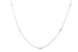 Dainty Diamond Station Necklace - 14k White Gold - 0.17ctw