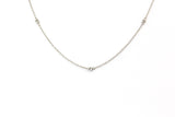 Dainty Diamond Station Necklace - 14k White Gold - 0.17ctw