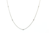 Dainty Diamond Station Necklace - 14k White Gold - 0.17ctw