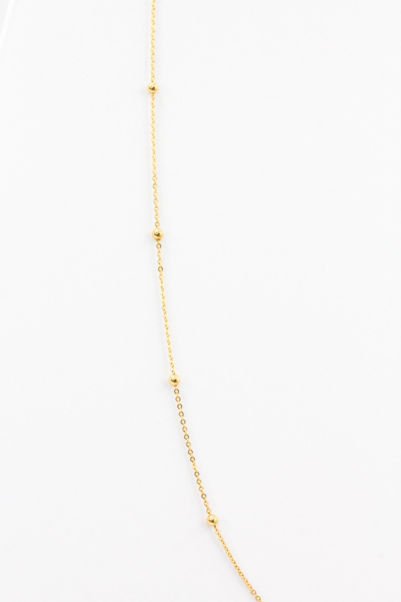 Dainty Fashion Gold Beaded Chain - 14k Yellow Gold