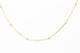 Dainty Fashion Gold Beaded Chain - 14k Yellow Gold