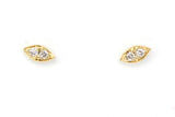 Dainty Marquise Diamond Stud Earrings - 14k Yellow Gold - 0.09ctw