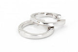 Diamond  Huggie Earrings - 14k White Gold - 14mm - 0.20ctw