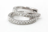 Diamond  Huggie Earrings - 14k White Gold - 14mm - 0.20ctw