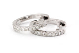 Diamond  Huggie Earrings - 14k White Gold - 14mm - 0.20ctw