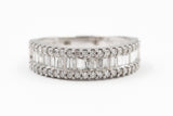 Diamond Baguette Band Ring - 10k White Gold - 0.65ctw