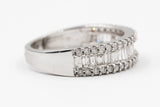 Diamond Baguette Band Ring - 10k White Gold - 0.65ctw