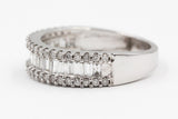 Diamond Baguette Band Ring - 10k White Gold - 0.65ctw
