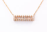 Diamond Baguette Bar Necklace - 14k Rose Gold - 0.50ctw