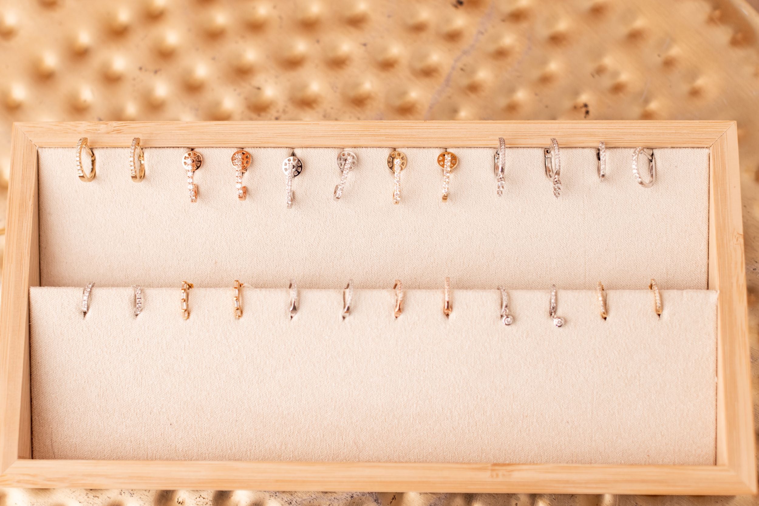 Diamond Baguette Huggie Earrings - Gold Plated Silver - 0.15ctw