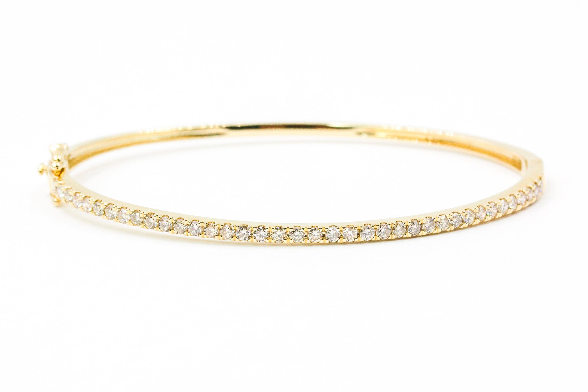 Diamond Bangle Bracelet - 10k Yellow Gold - 1.00ctw