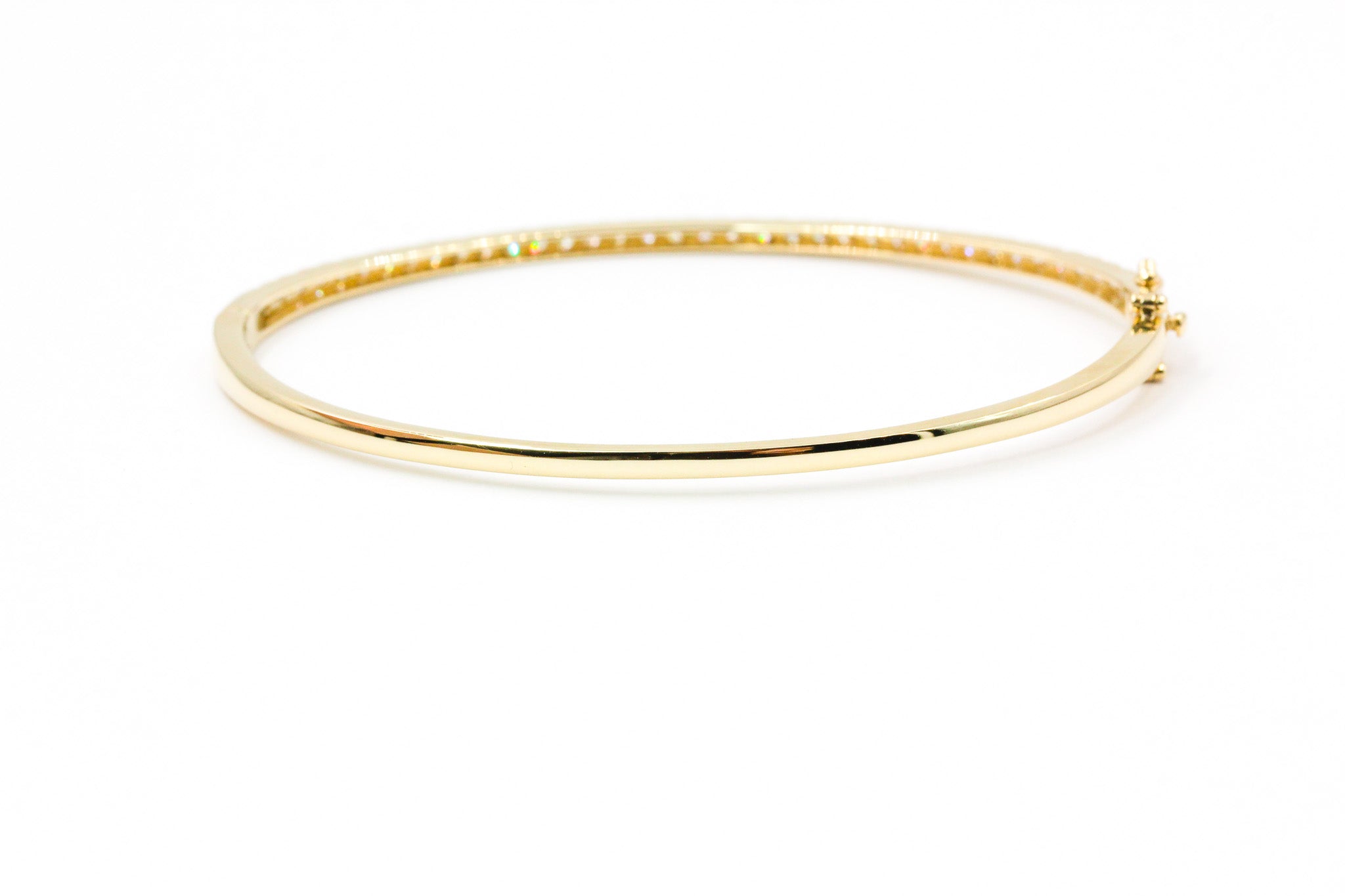 Diamond Bangle Bracelet - 10k Yellow Gold - 1.00ctw
