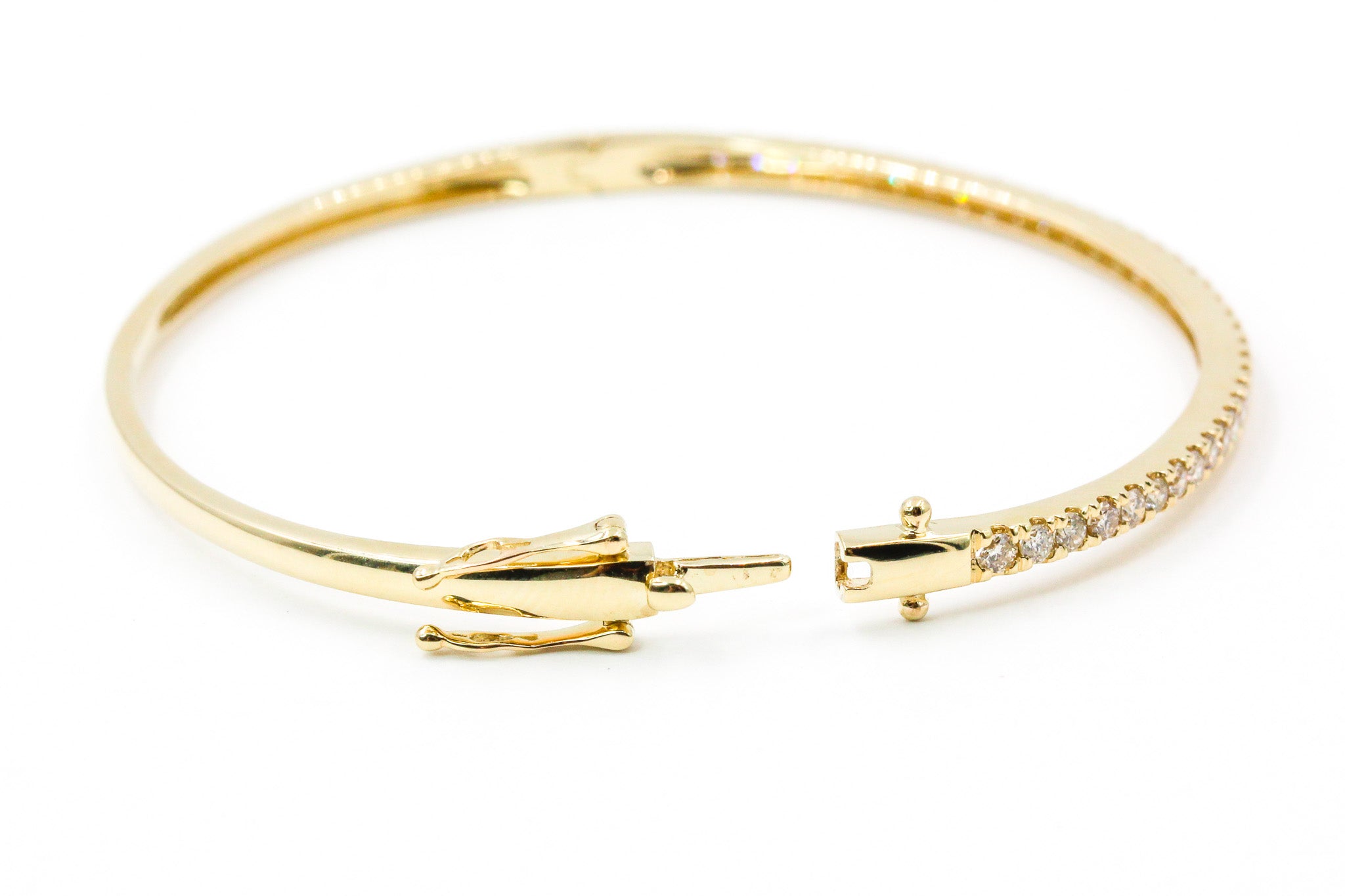 Diamond Bangle Bracelet - 10k Yellow Gold - 1.00ctw