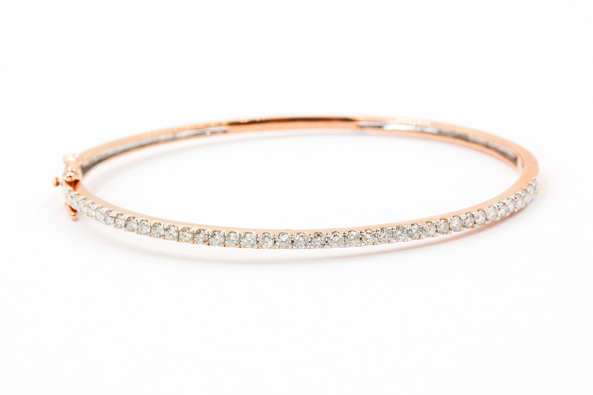 Diamond Bangle Bracelet - 14k Rose Gold - 1.00ctw