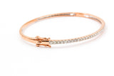 Diamond Bangle Bracelet - 14k Rose Gold - 1.00ctw